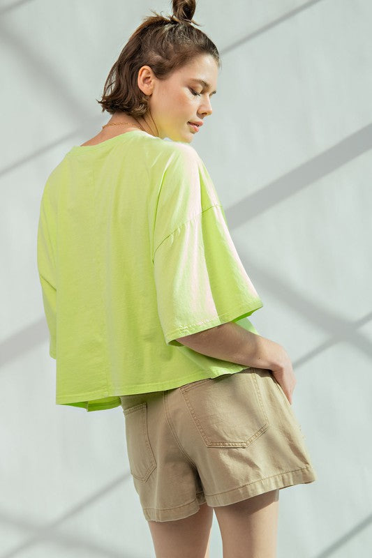 Easel Khaki Wrap Front Button Distressed Cotton Skort Skirt - Roulhac Fashion Boutique