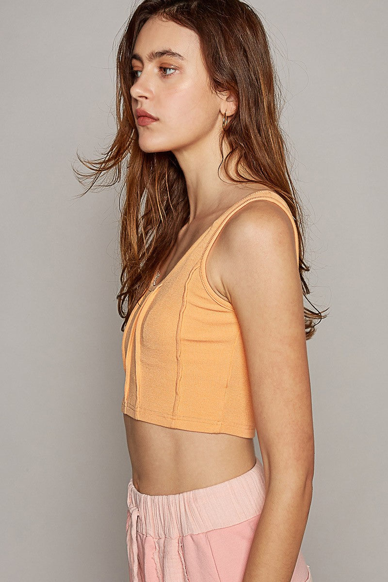 POL Square Neck Sleeveless Outseam Lining Top