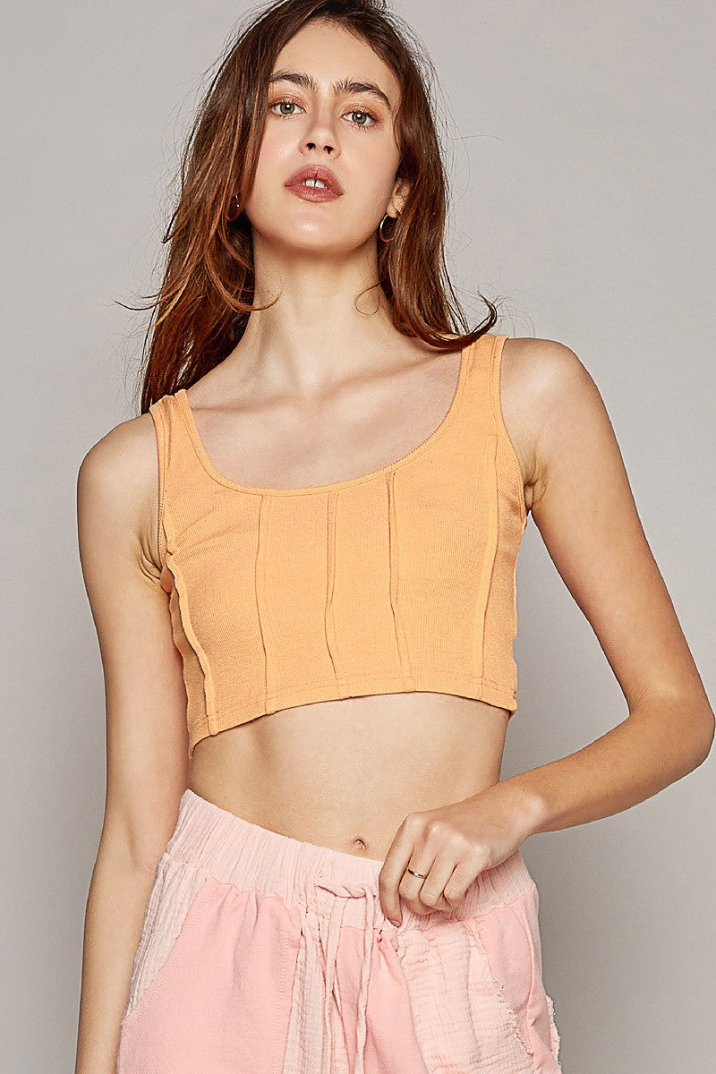 POL Square Neck Sleeveless Outseam Lining Top