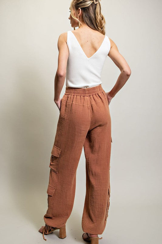 Eesome Mineral Washed Cotton Cargo Pants - Roulhac Fashion Boutique