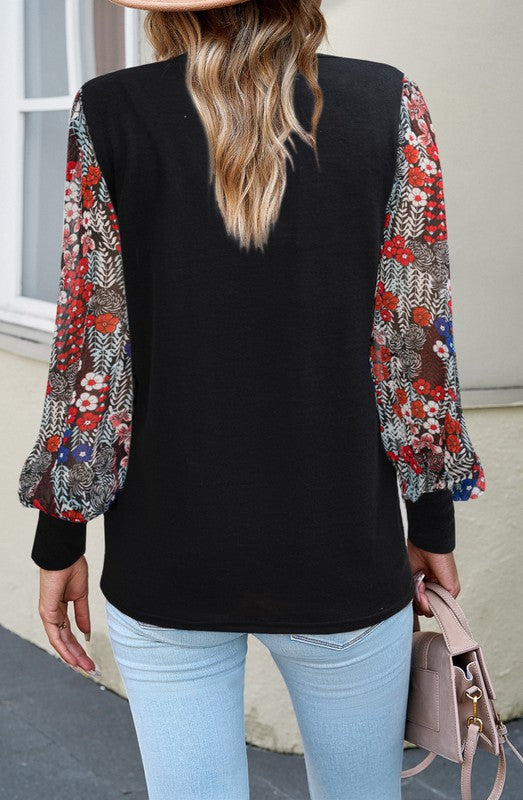 Anna Kaci Leopard Bishop Sleeve Sweater - Roulhac Fashion Boutique