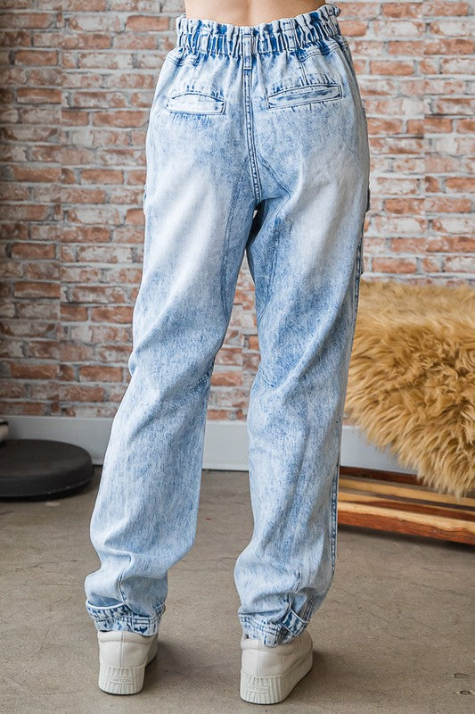 Oli & Hali Mineral Washed Cargo Denim Pants | Roulhac Fashion Boutique