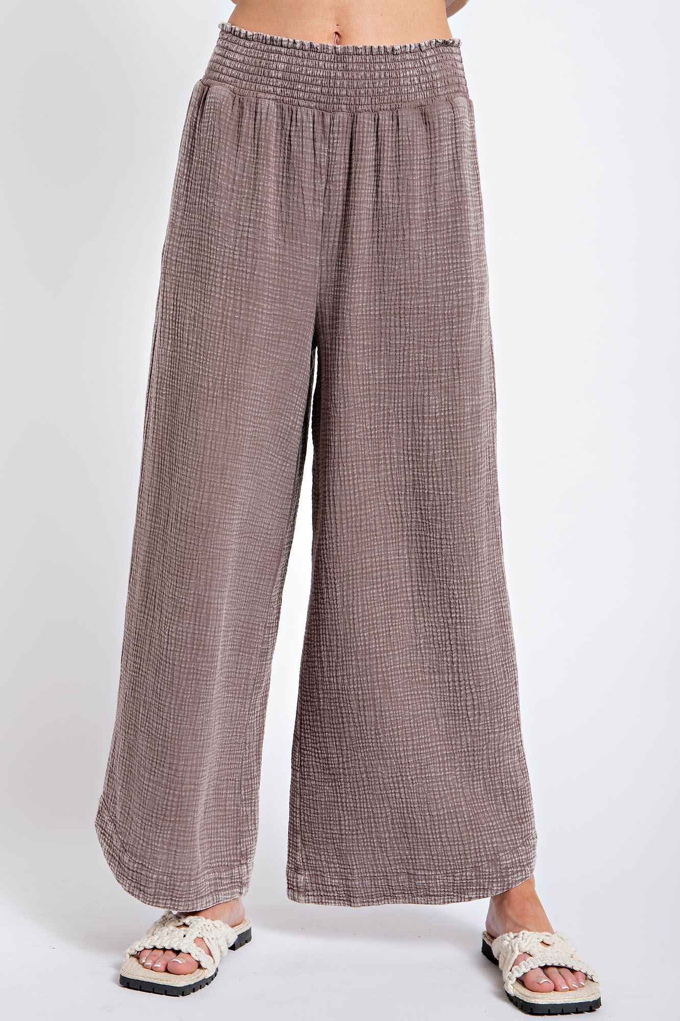 Easel Plus Mineral Washed Relaxed Cotton Gauze Pants