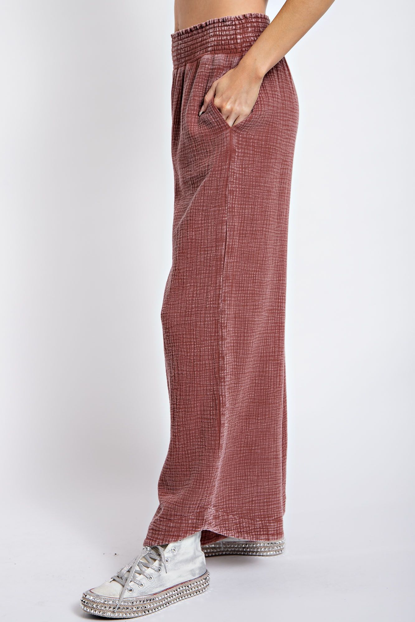 Easel Plus Mineral Washed Relaxed Cotton Gauze Pants