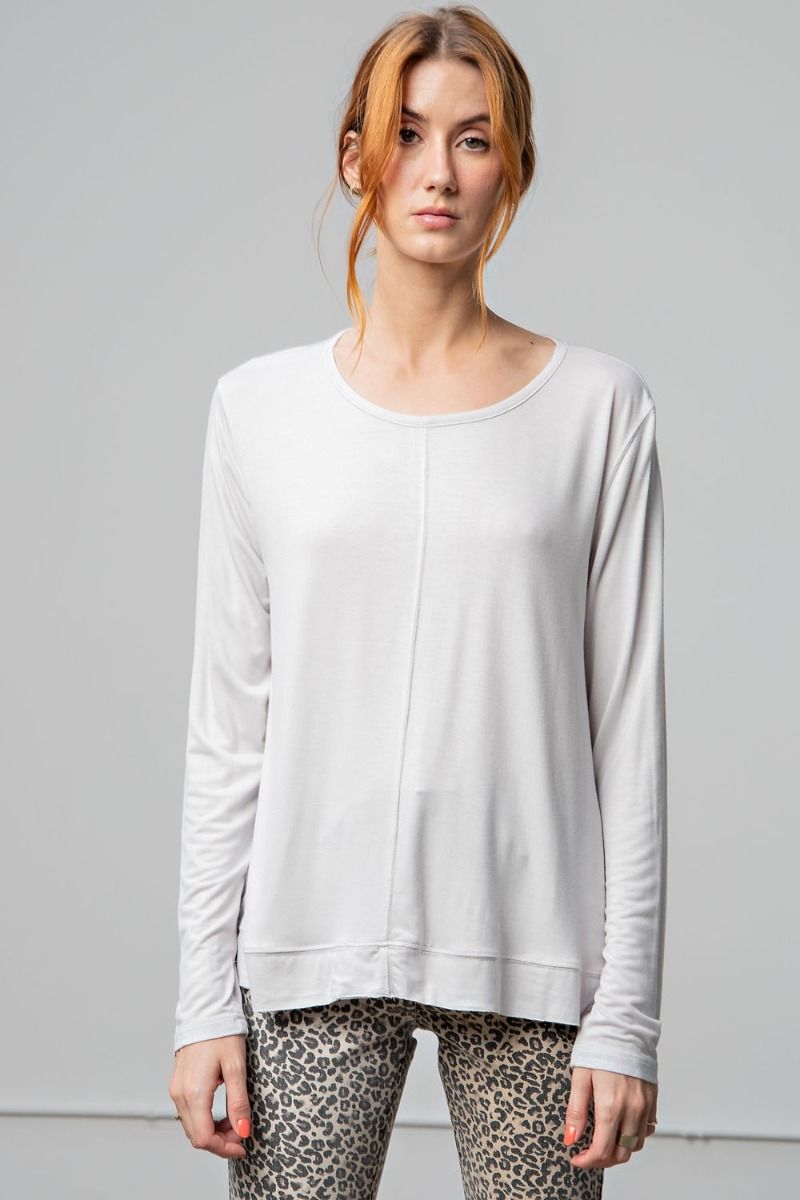 Easel Plus Long Sleeves Boxy Knit Loose Fit Tops