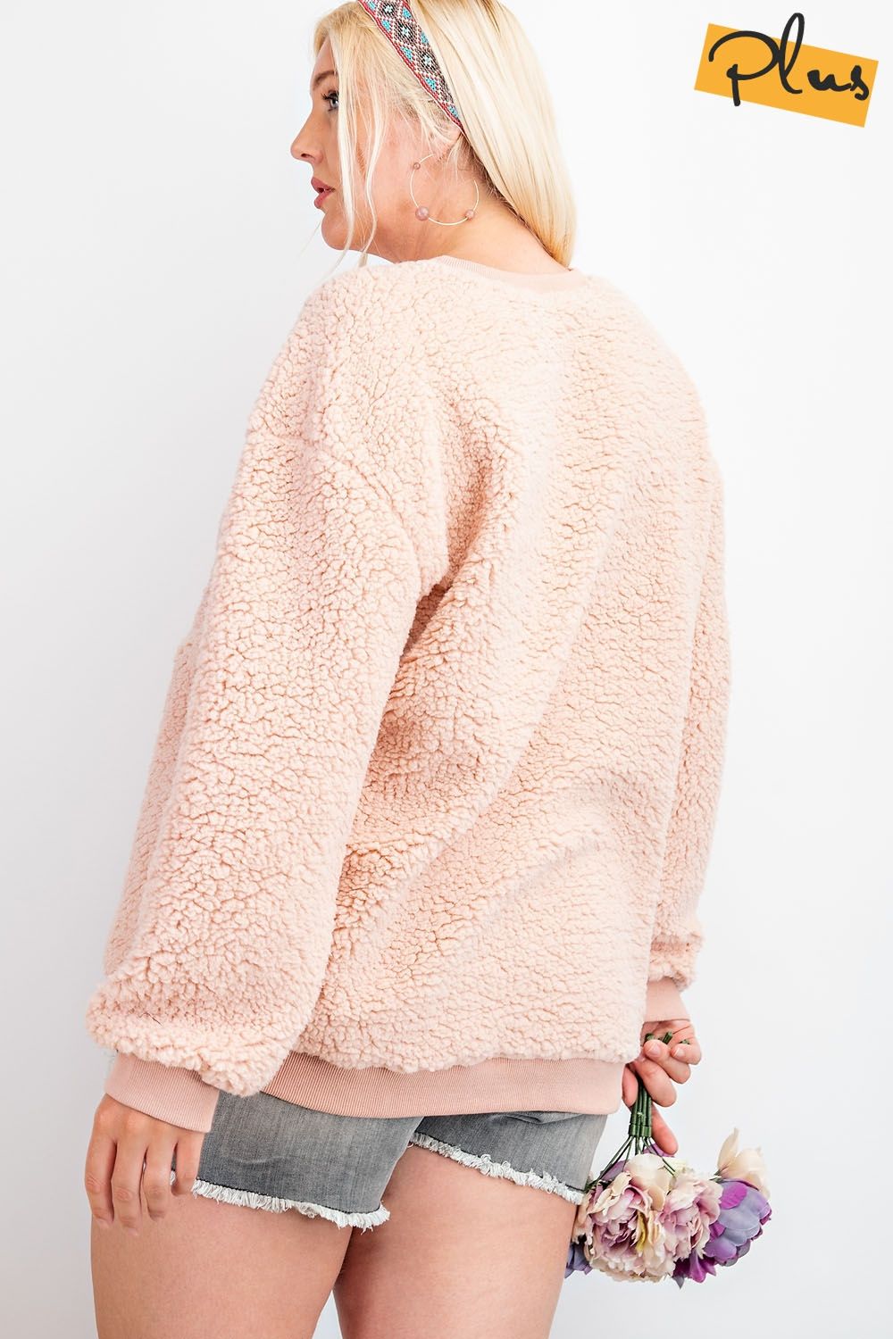 Easel Plus Ultra Soft Teddy Fur Pullover - Roulhac Fashion Boutique
